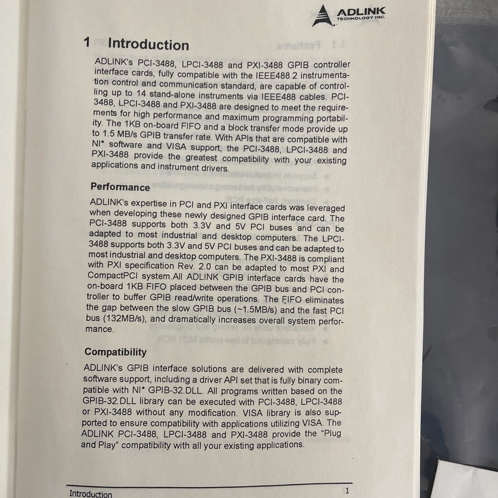 Adlink PCI-3488 IEEE488 GPIB Interface Card