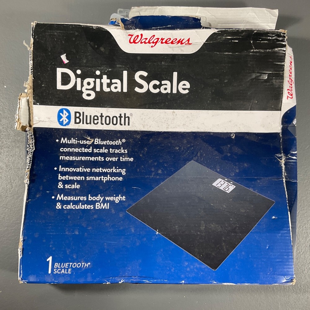 Walgreens Bluetooth Digital Scale Measures Body Weight & Calculates BMI Black