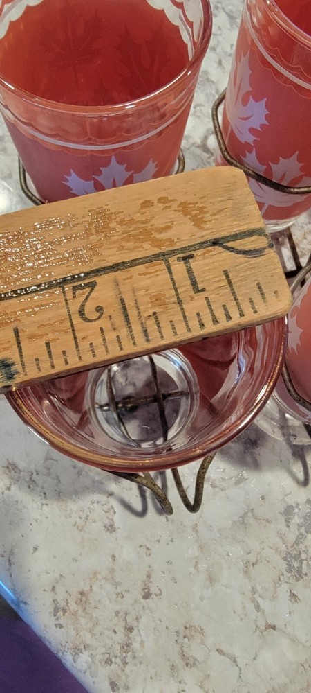 hazel atlas glass Peach With Rack