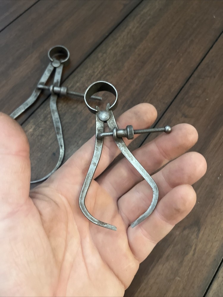 Vtg 2PC Flat Leg Spring Outside Caliper Lot-unbranded