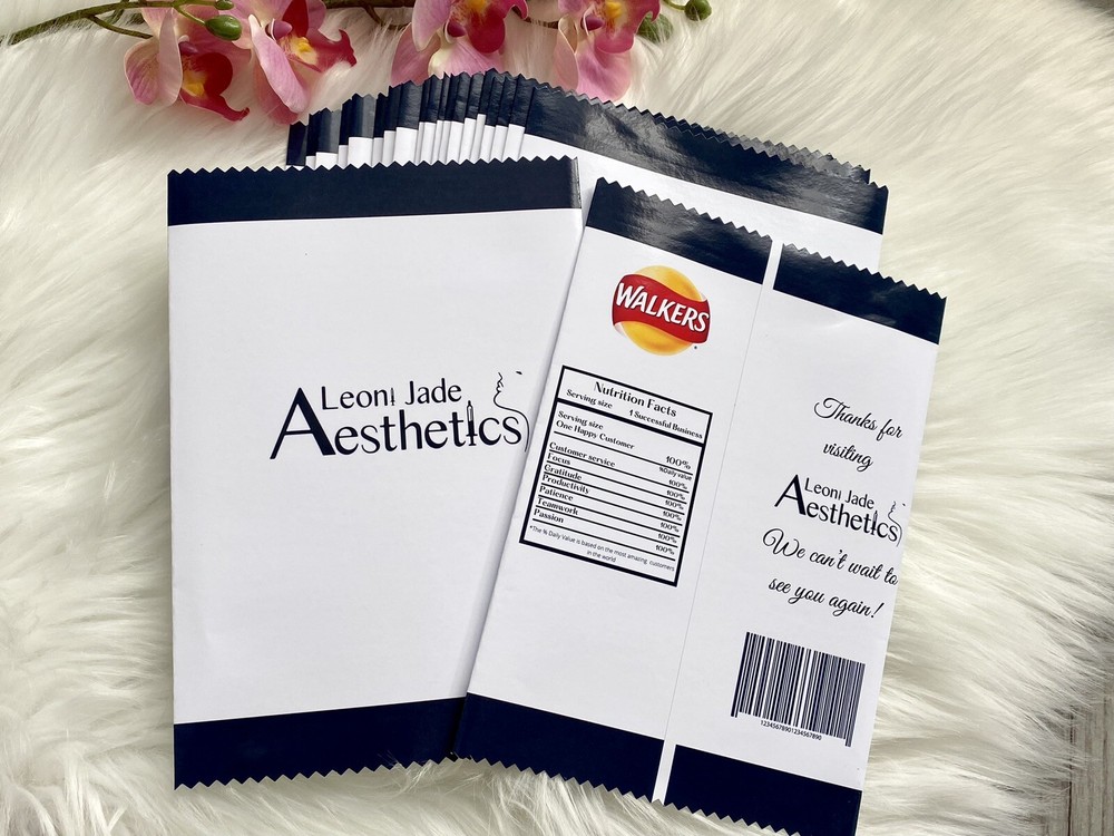 10x Branded Chip Bags | Crisp Packets| Custom Chips | Personalised Crisp Packets