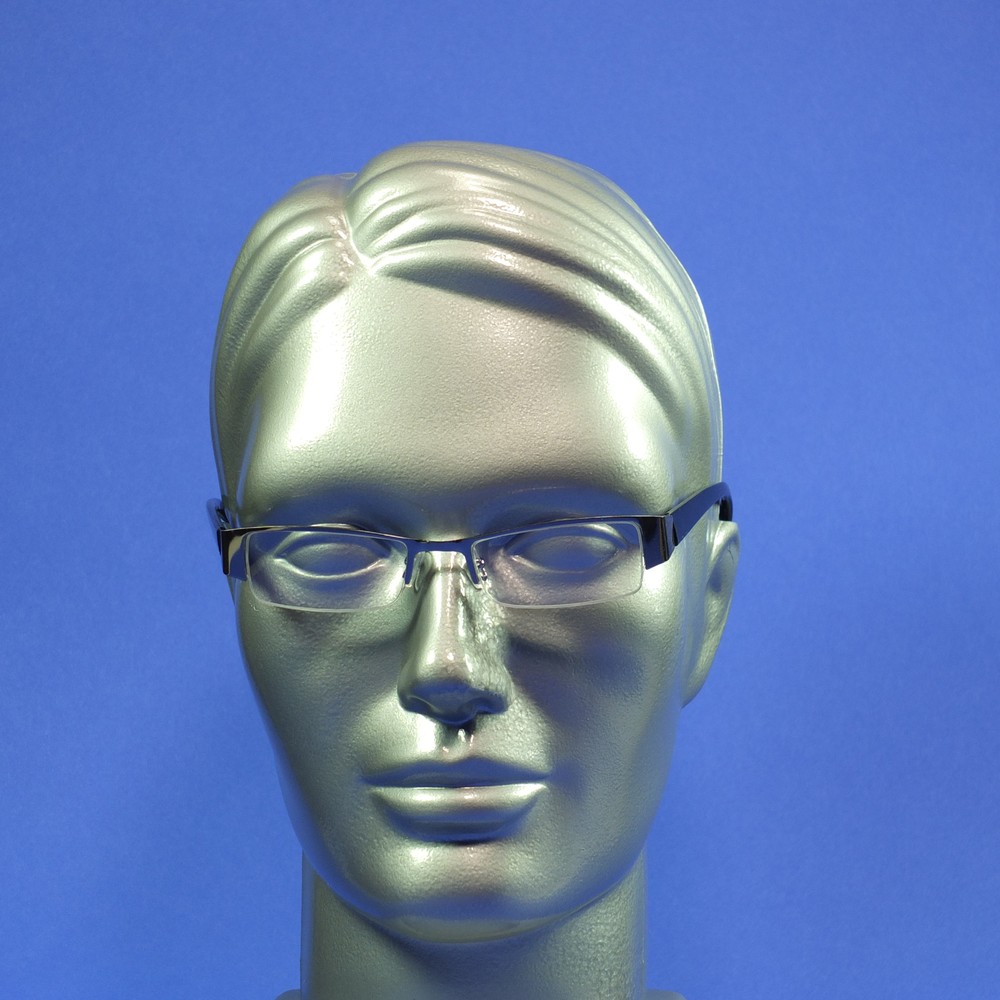 Computer Reading Glasses Hot Silver Tech Frame Bottomless Screen TV Lens +1.50