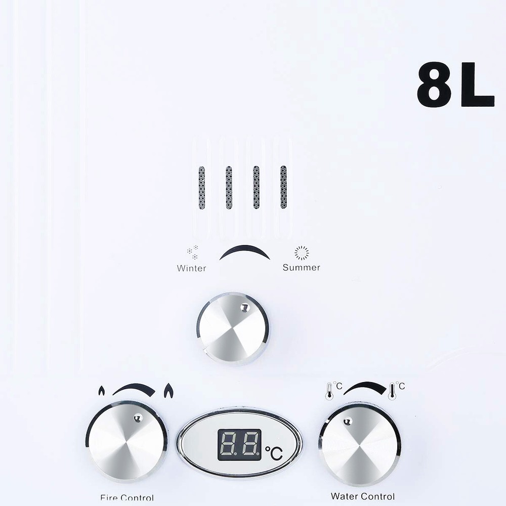 8L LPG Gas Tankless Water Heater 2GPM Propane Gas Instant Water Shower Boiler