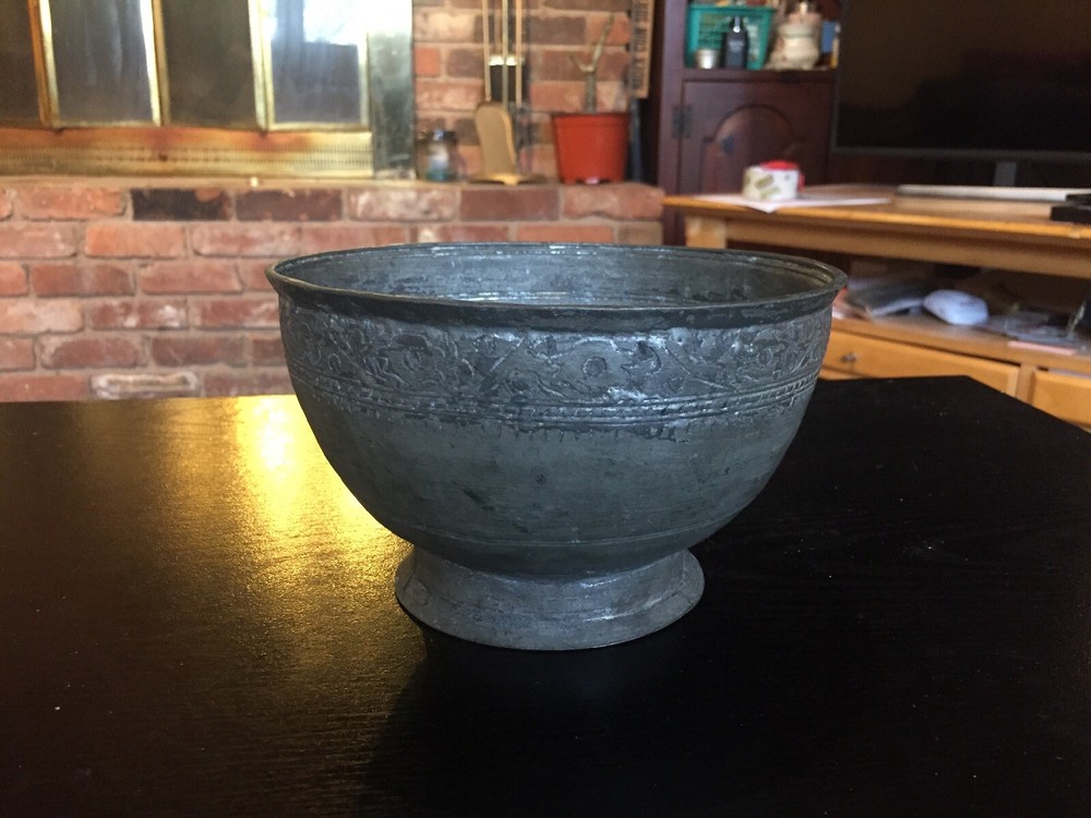 Antique Middle Eastern Tinned Copper Bowl