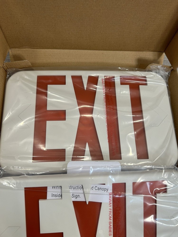 C-Lite LED Single Or Double Side Emergency Exit Lighted Sign, Battery Backup