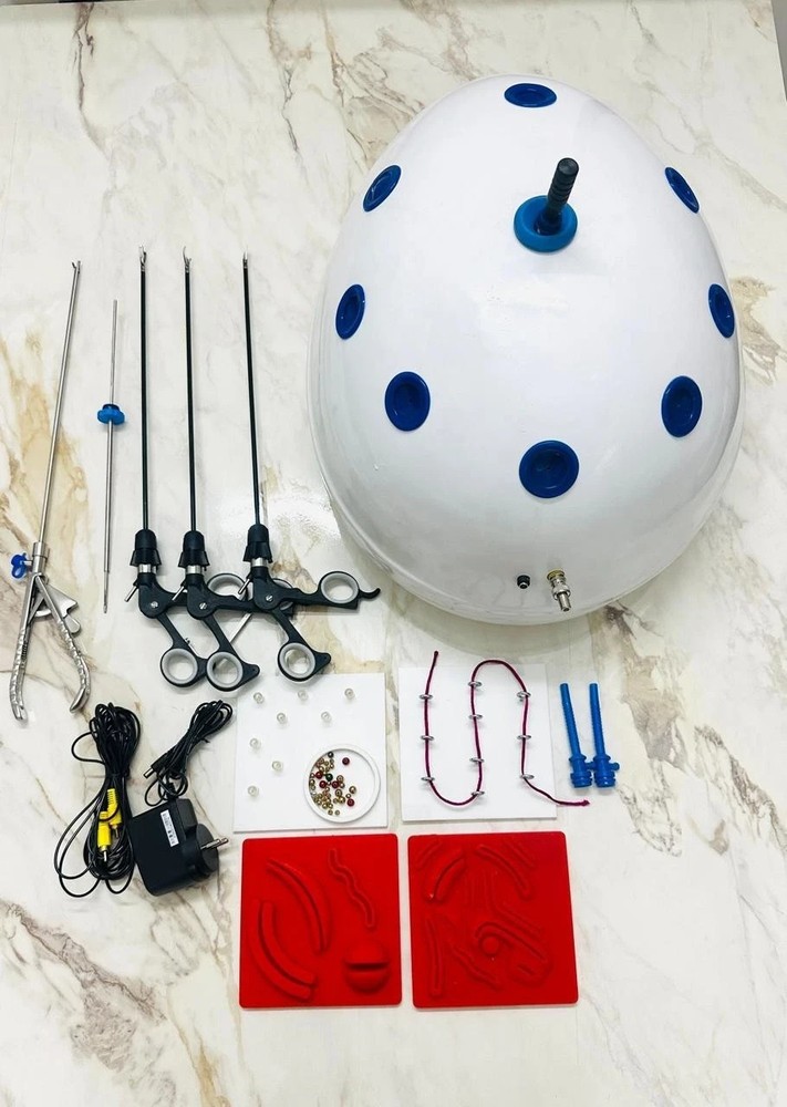 Laparoscopic Endotrainer Simulator Box Camera Training Instruments set Kit 14pc