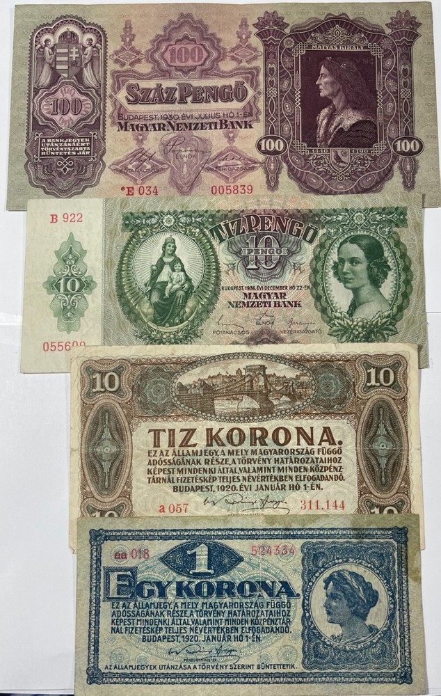 Hungary 4 nicer older notes. (#771)