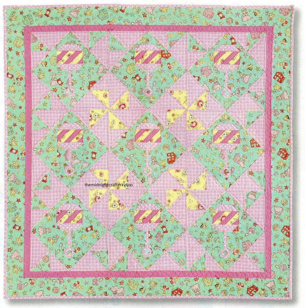 Baby Rattles Quilt Pattern Pieced/Applique BL