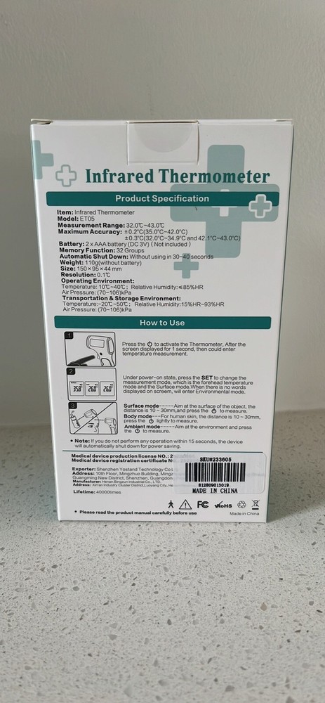 Infrared Digital Temperature Non Contact Thermometer