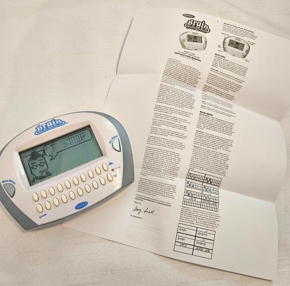 Radica Brain Games Electronic Handheld Crosstrain Your Brain Memory Skills SOFUN