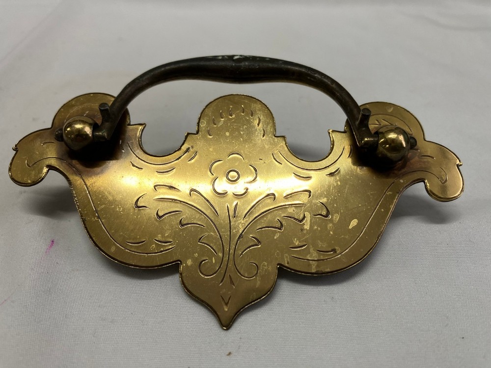 Ethan Allen 1776 Collection Bright Brass 3 in Drawer Bail Pull Handle