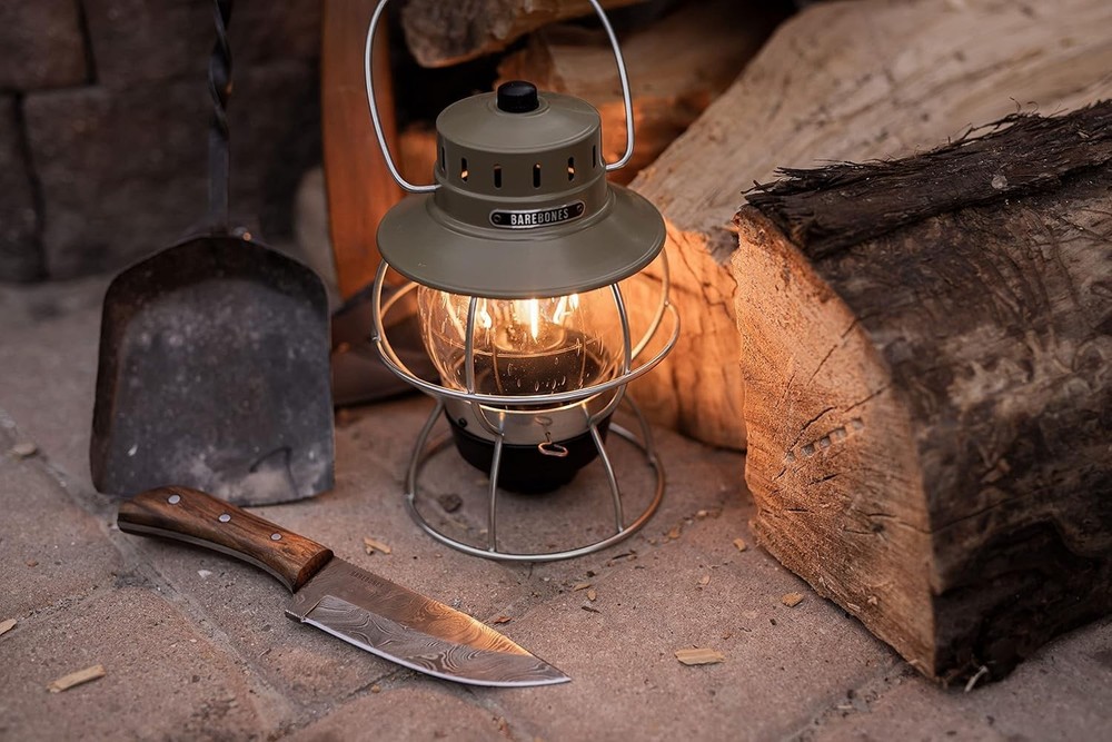 Vintage LED Camping Lantern - Olive Drab