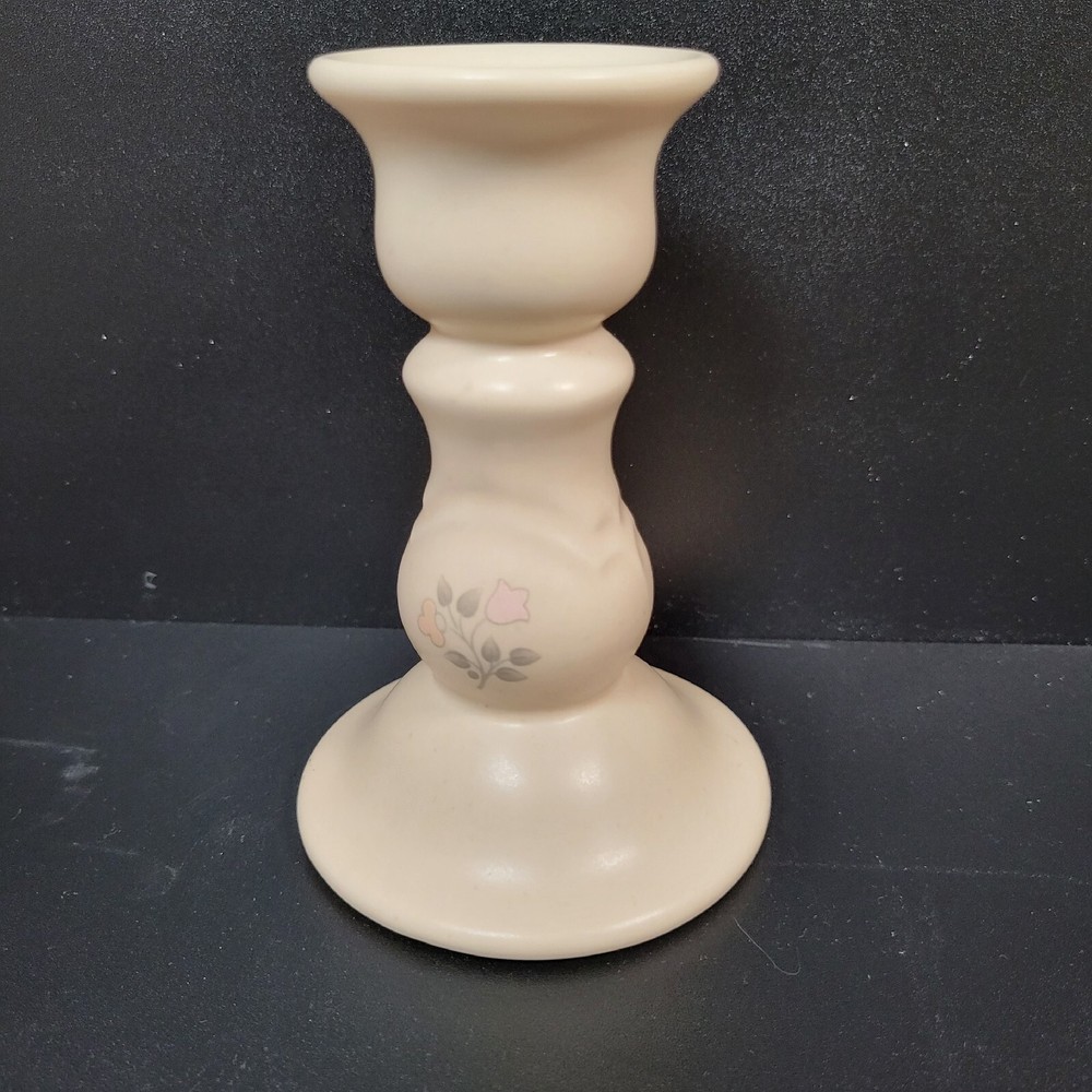 Pfaltzgraff Remembrance Pattern Candle Sticks Candlesticks Pink & Blue Flowers