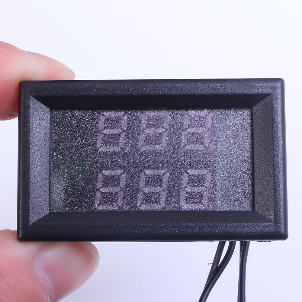 DC4-28V Thermometer Digital Temperature Sensor NTC Metal Probe Dual LED Display