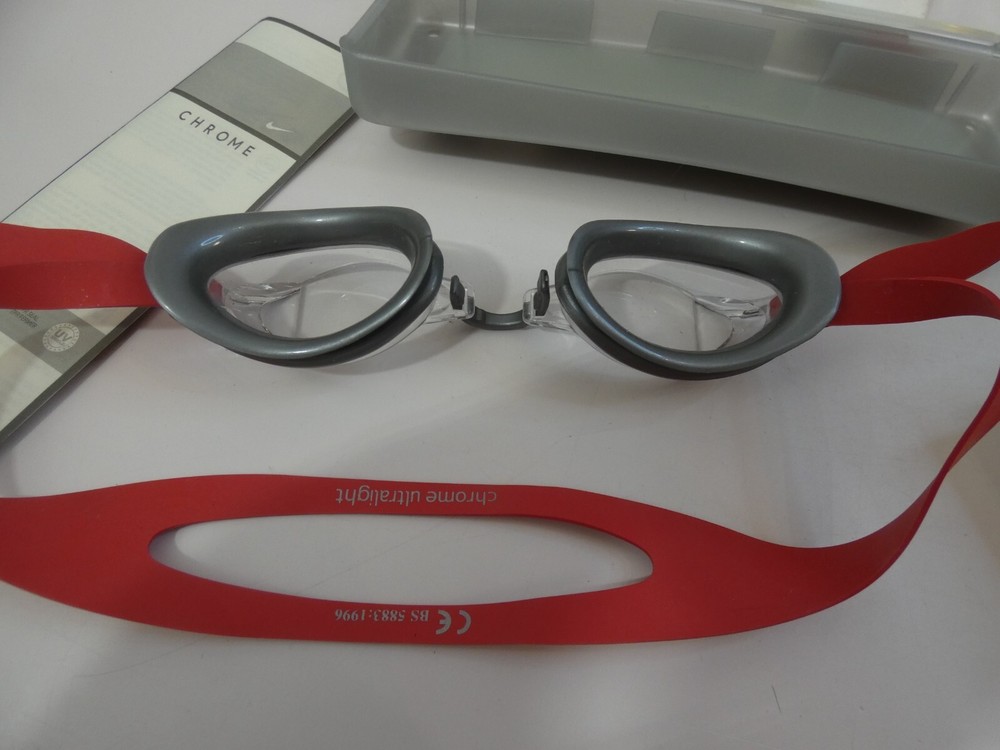 Nike Training Chrome Red Swimming Goggles Adjustable 2007
