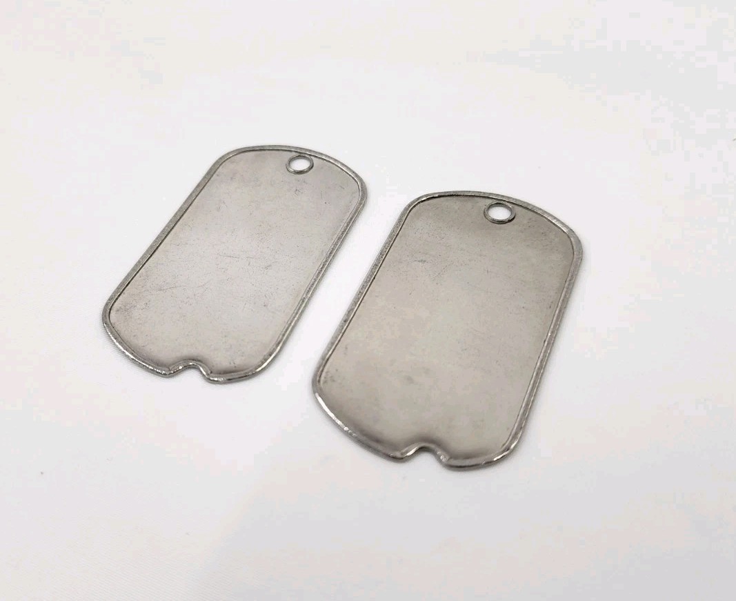 (2) Authentic WWII Era Blank Dog Tags