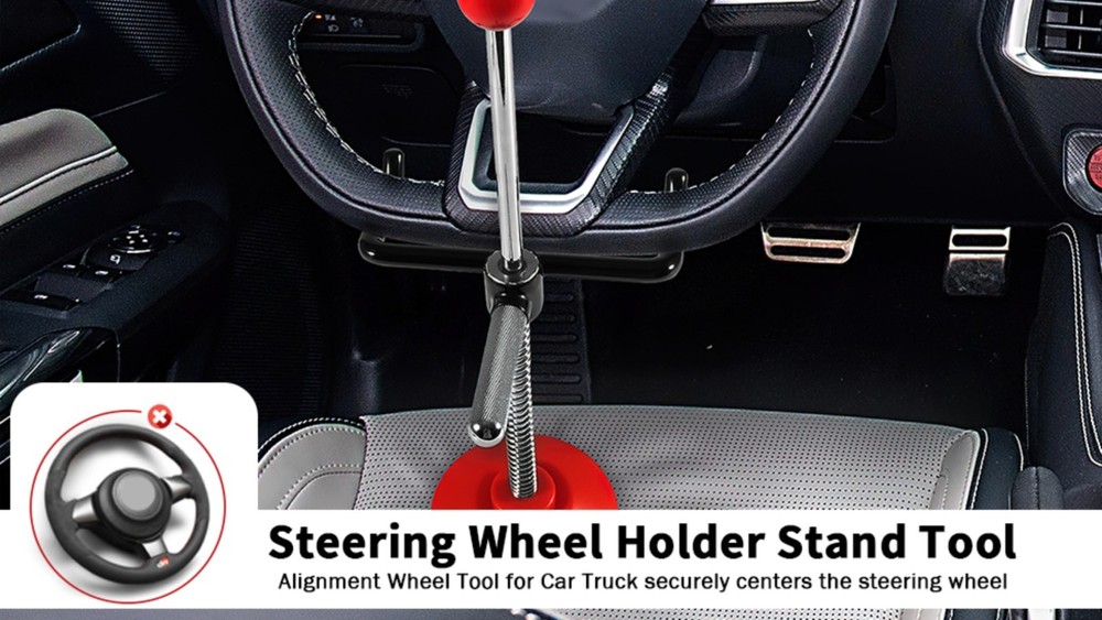 Adjustable Steering Wheel Holder Stand Tool for Wheel Alignment - Essential for