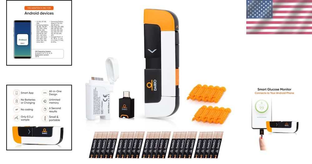 All-in-One Diabetes Testing Kit with Glucometer, Lancets & Strips for Android