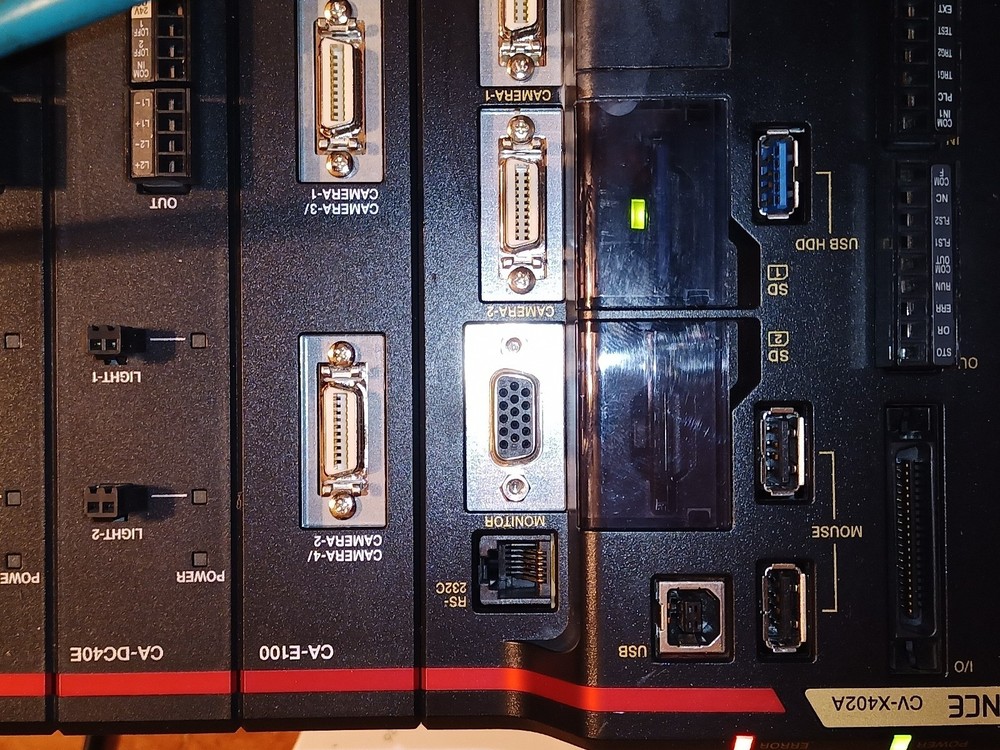 KEYENCE CV-X402A Pixel Vision Controller w/CA-E100 And Two CA-DC40E Units