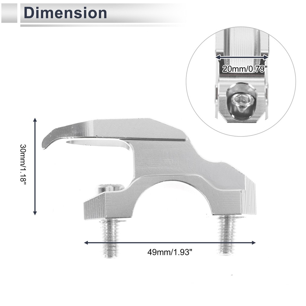 Motorcycle hook 1 set silver 49mm