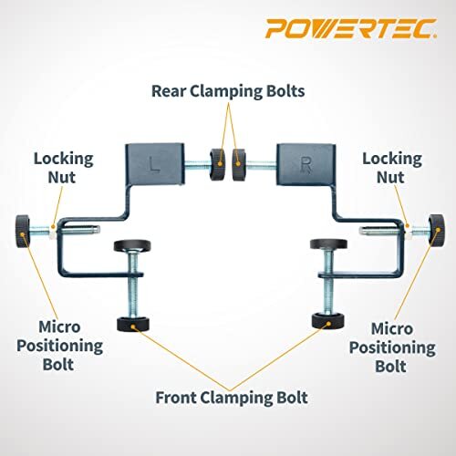 POWERTEC Drawer Front Installation Clamps for Woodworking, Assorted Styles
