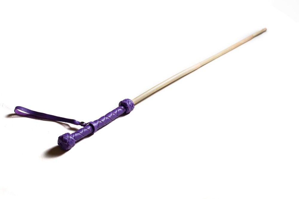 Bamboo Cane with Leather Handle for BDSM Total Length 73cm