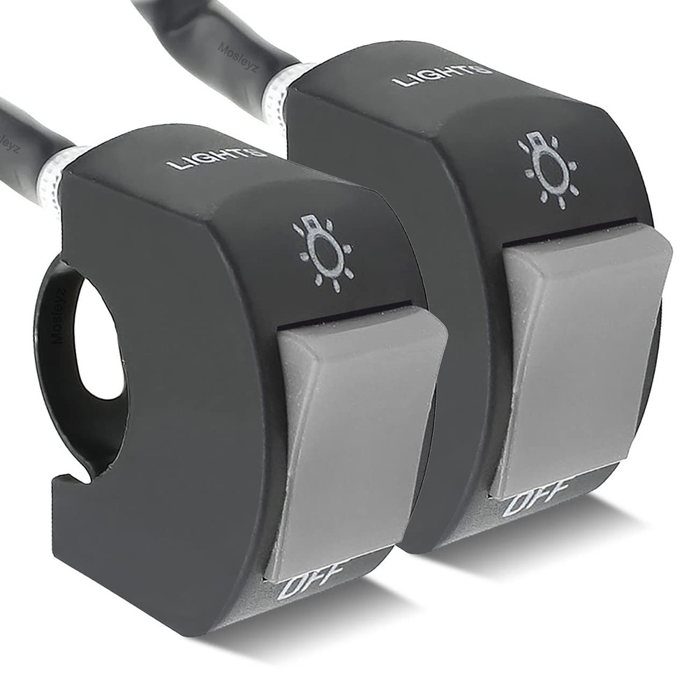 2 Pieces Motorcycle Handlebar Switch Toggle 2 Pieces, Grey
