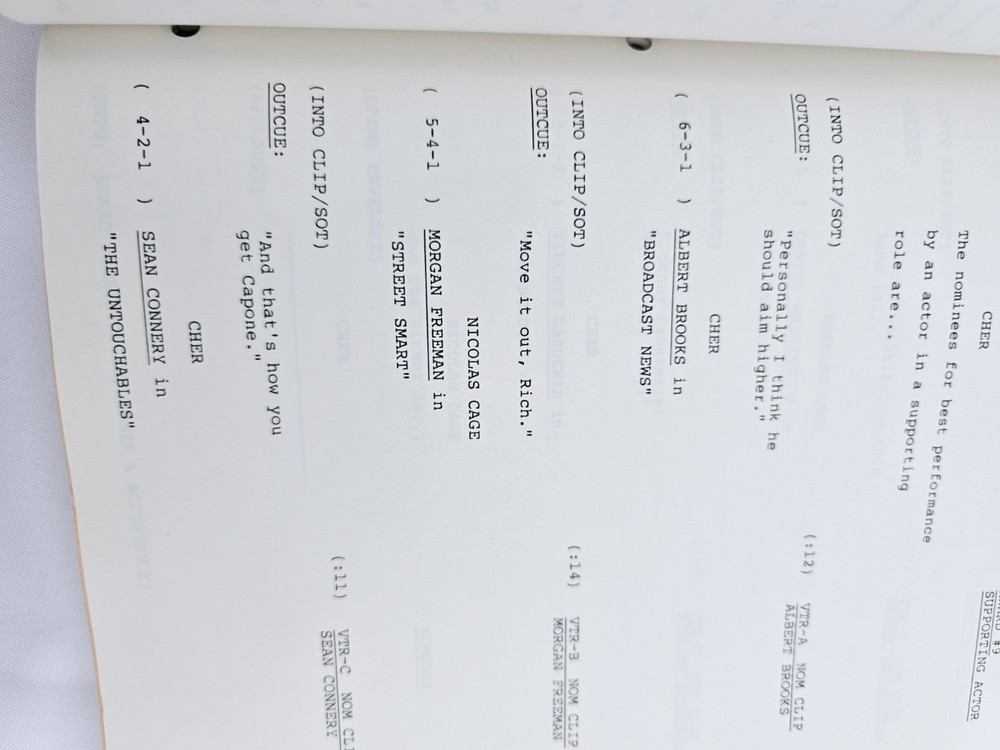 60th Academy Awards Script