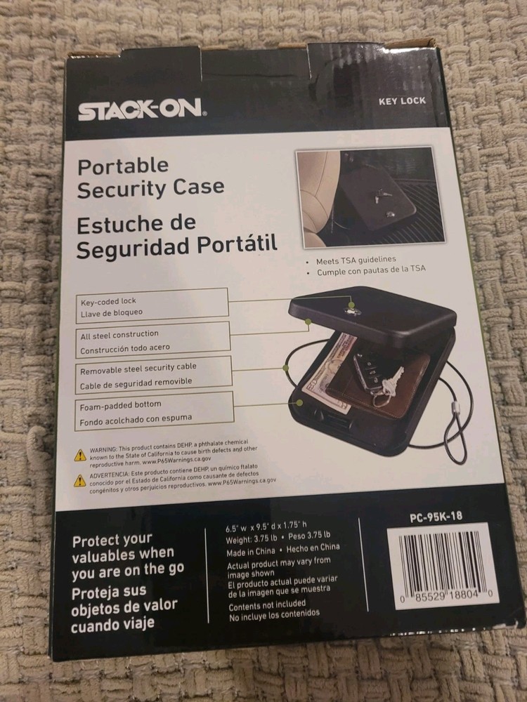 Portable Stock On Security Case (Safe)- Key Lock- Security Cable- PC95K-18