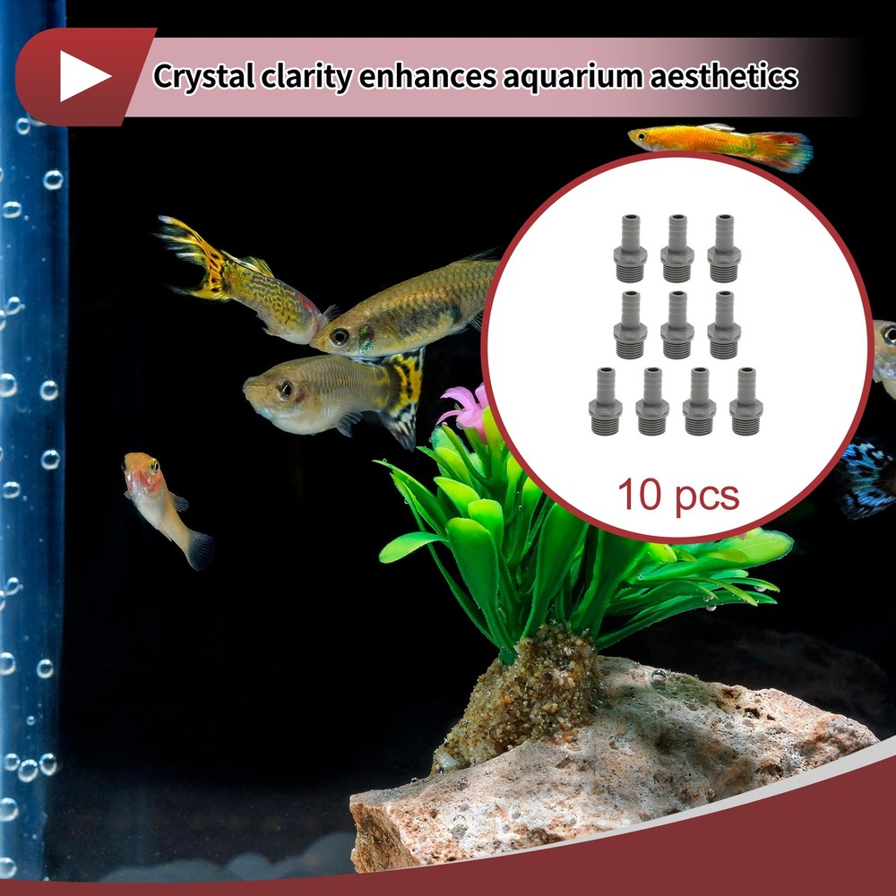 Plastic Hose Barb Fitting 0.5" Male Thread Straight Pipe Connector Grey 10 Pcs