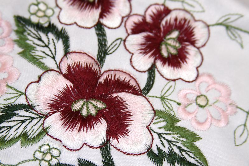 Polyester Embroidered Rose 33x33" Square Tablecloth Night Stand Side Table Cover