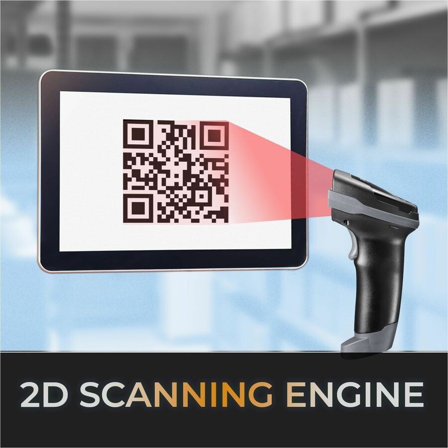 Adesso Wireless/Bluetooth/Wired 2D Barcode Scanner with Charging Cradle