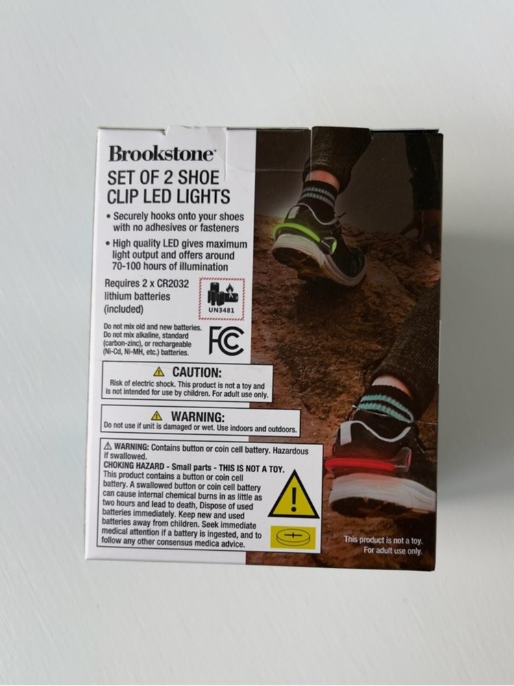 Brookstone Shoe Clip LED Lights - Red & Green