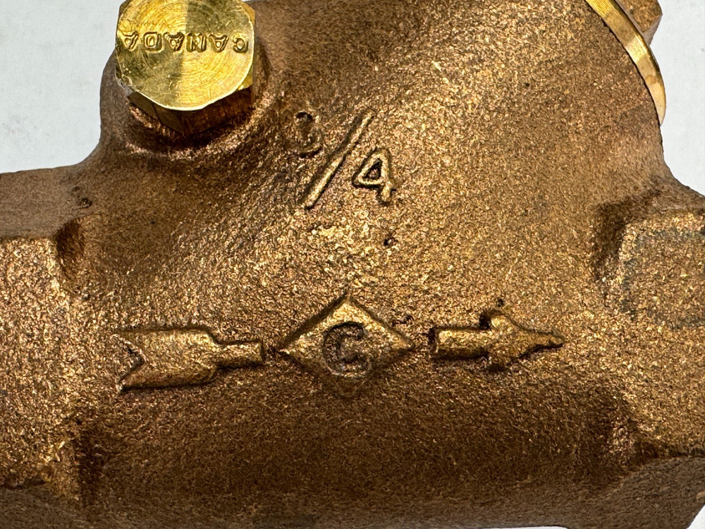 CRANE Fig: 36 Bronze Y-Pattern Swing Check Valve 3/4" NPT Thread 200-S / 400-CWP