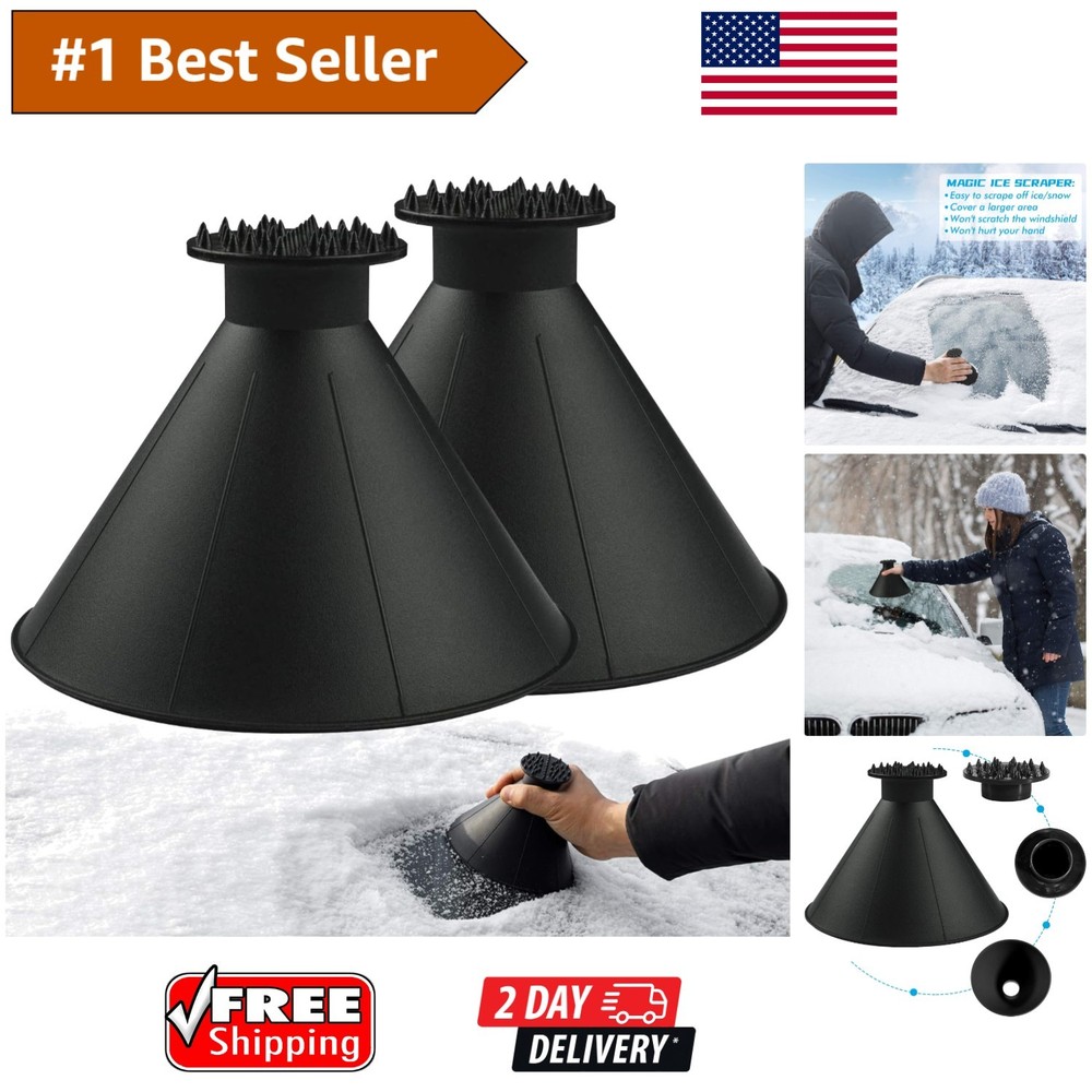 2 Pack Magical Ice Scrapers for Windshield - Effortless Snow Removal Tools