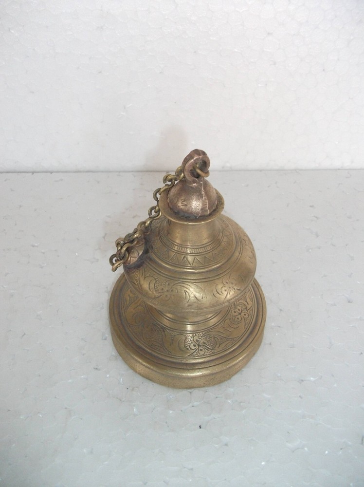 Vintage Unique Shape Engraved Solid Brass Handcrafted Inkpot/Well