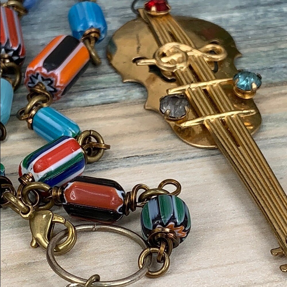 Adorned Crown Artisan beautiful music chevron Bead necklace