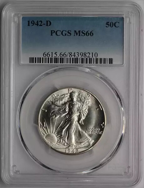 1942-D Walking Liberty Half Dollar PCGS MS66