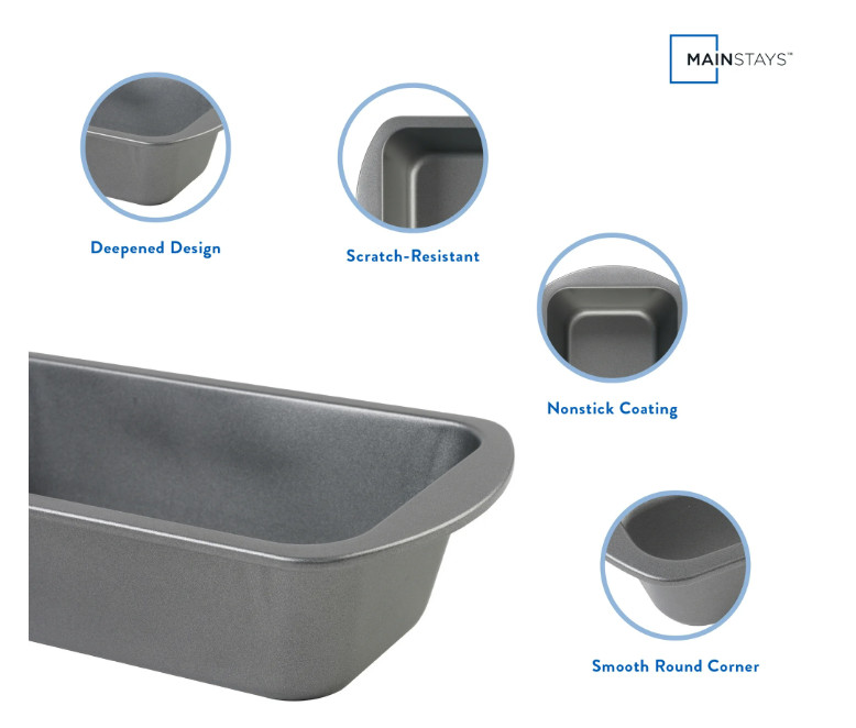 2pc-Durable Steel Bread Loaf Pan - Non-Stick 10''