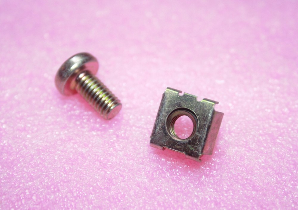 Rackmount M6 Cage Nuts and M6 Rack Screws (Clip Nuts, Rack Mount Nuts) 16 PACK