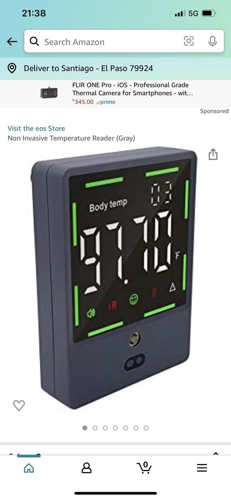 EOS Non Invasive Temperature Reader (Gray) NEW