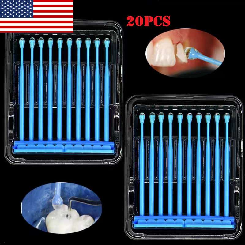 20pcs Dental Applicator Brush Disposable Stick Adhesive Tip Bonding Tools US