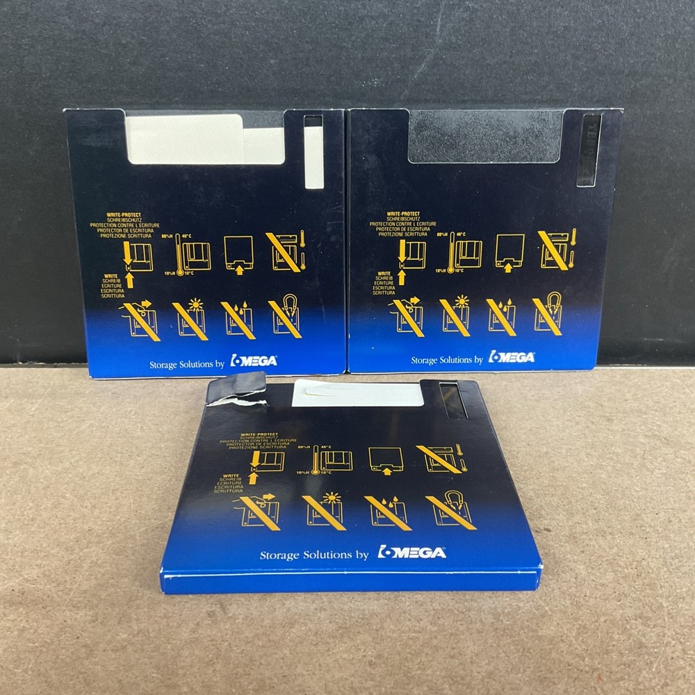 Iomega 90 Megabyte Disk Storage Solution Bernoulli Vintage Computing - Lot Of 3