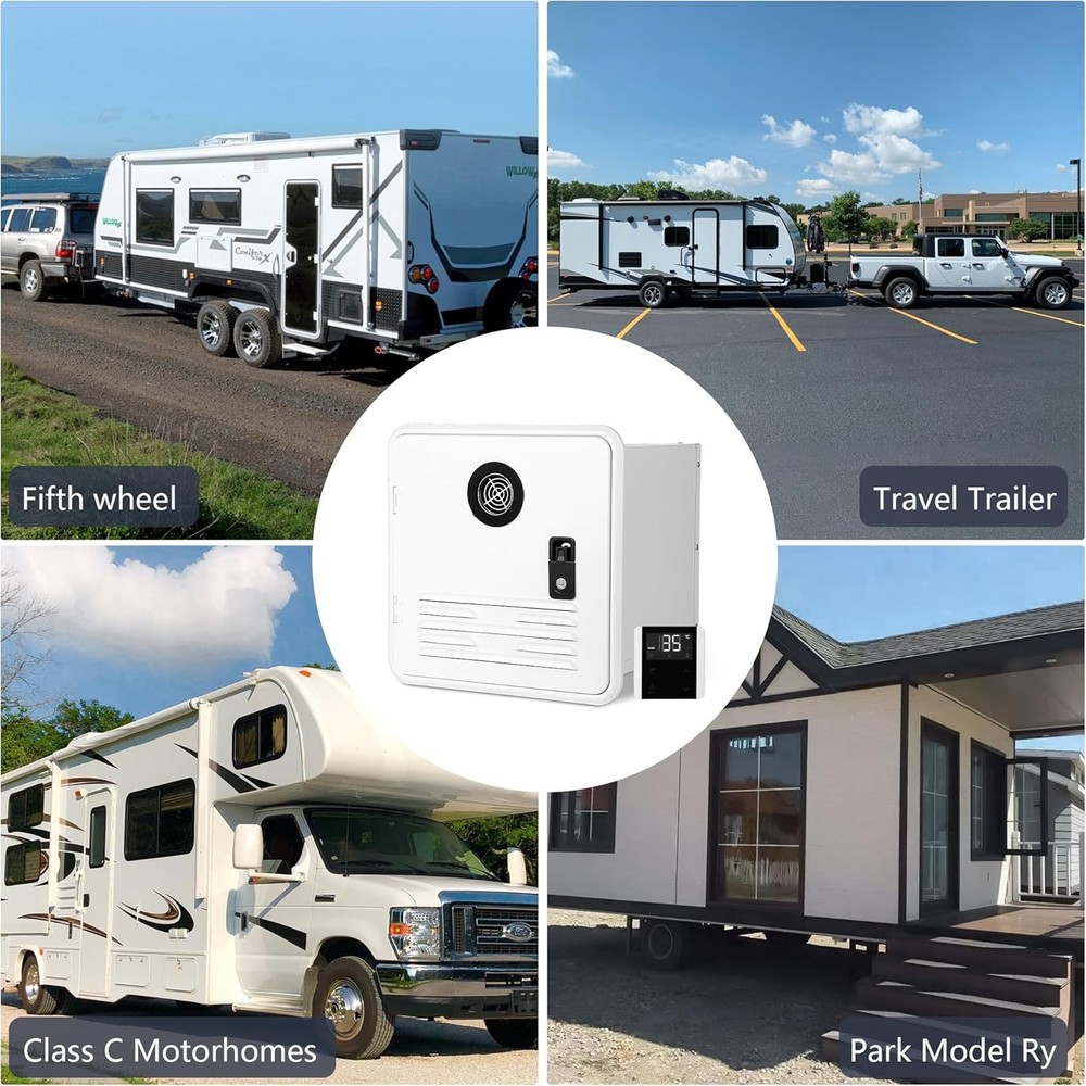 RV Tankless Water Heater 15x15 in Propane Gas 55000BTU with Remote Controller