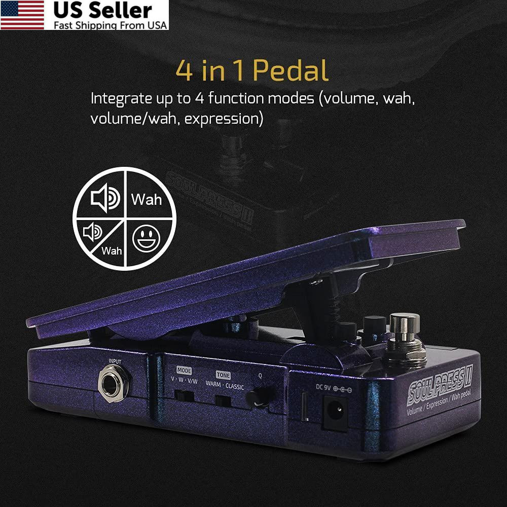 Hotone Wah Active Volume Passive Expression Guitar Effects Pedal Blue