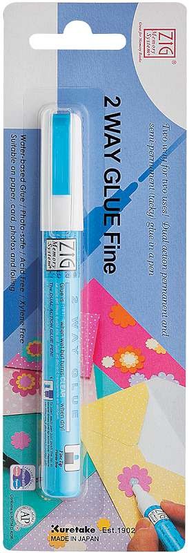 Zig 2-Way Glue Pen Carded Fine Tip