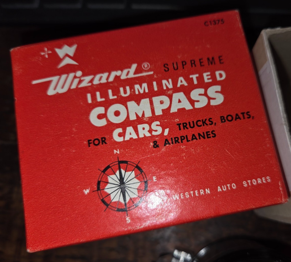 UNUSED in BOX Vintage Wizard Supreme Illuminated Compass