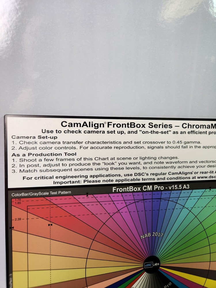 DSC Labs CamAlign FrontBox Series Calibration Chart Chroma Match Pro 15.5 A3