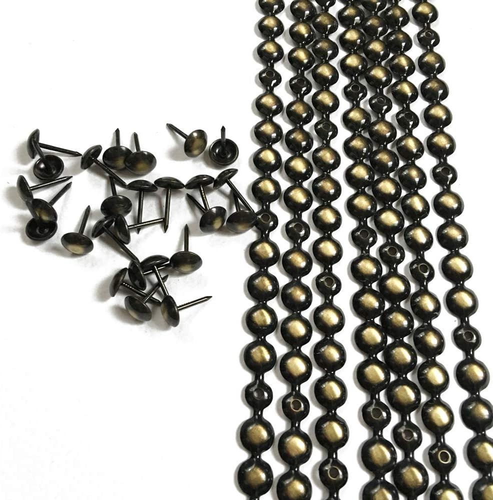 Decorative Upholstery Tacks, 10m Strips, 9.5mm, Bronze