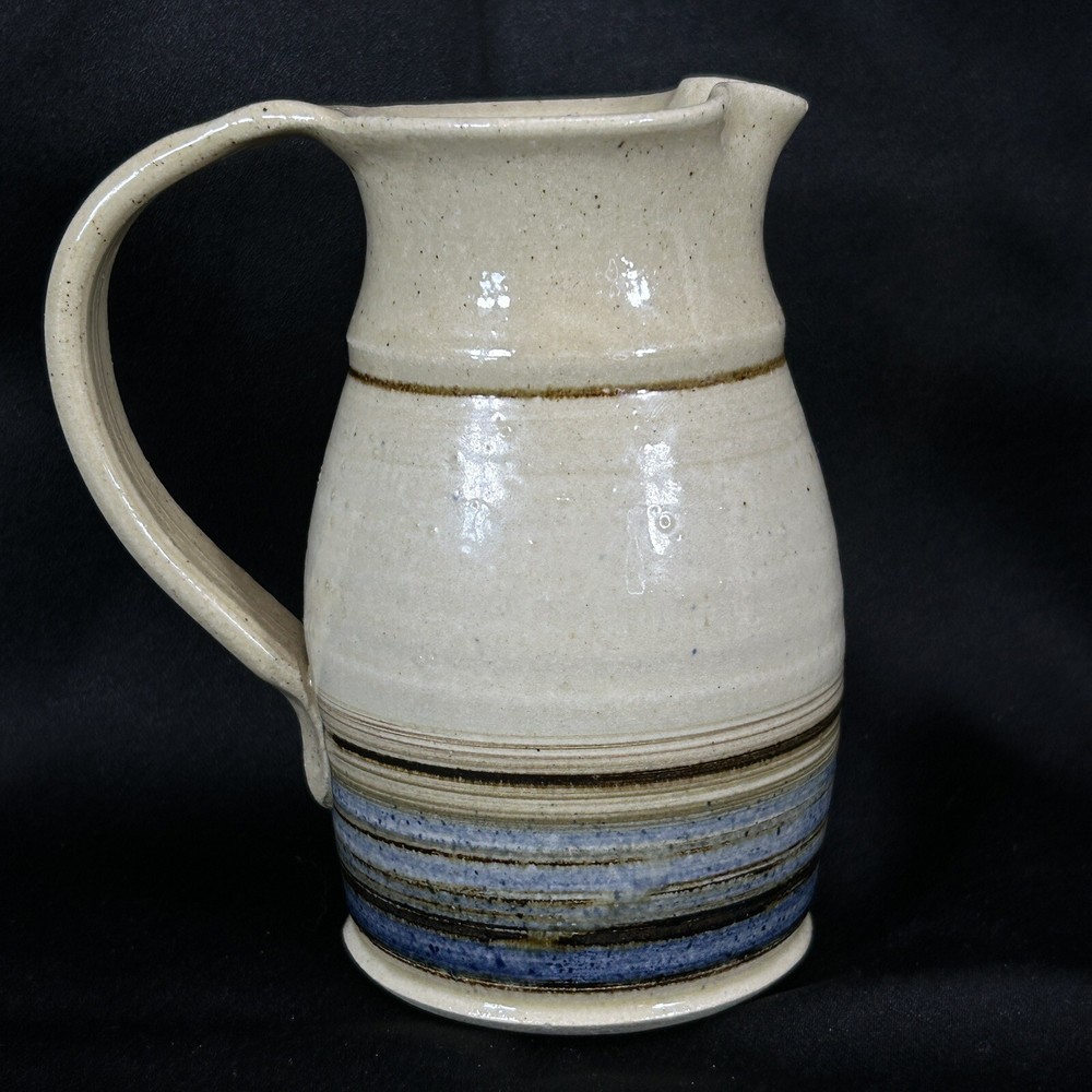 BARROWS STUDIO Pottery Creamer w/ Wheat Design From Elgin Oregon